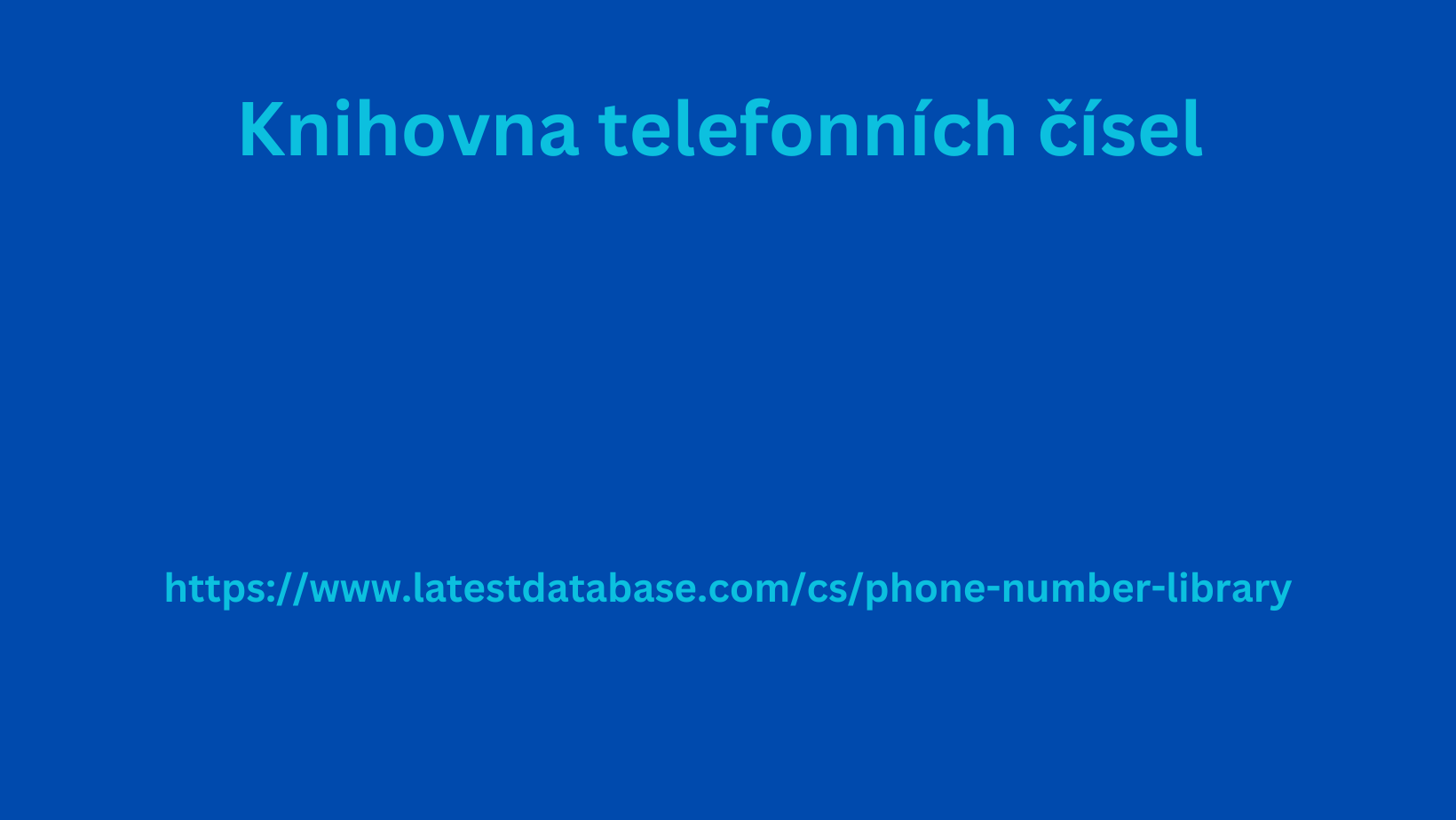 Knihovna telefonních čísel