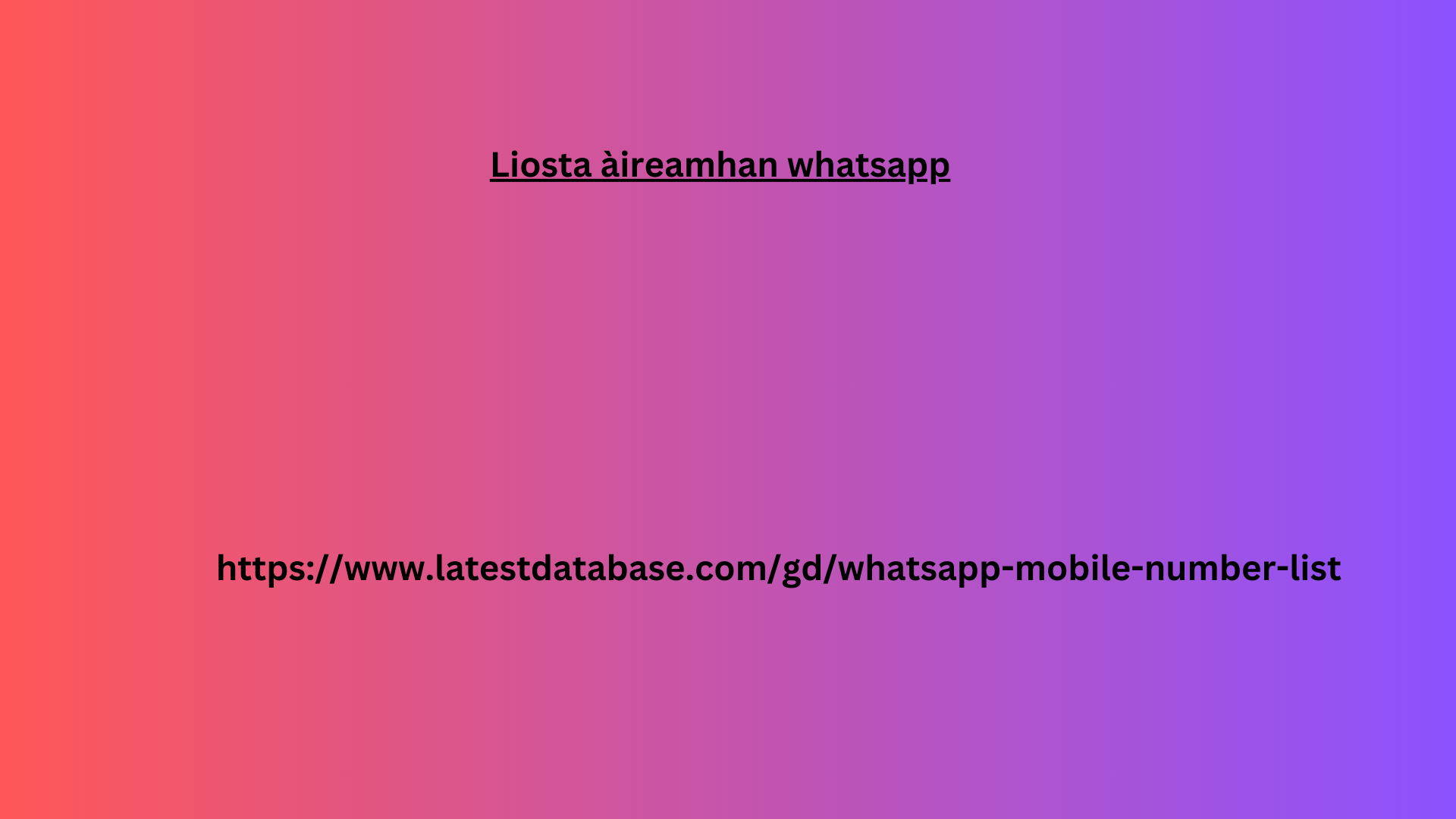 Liosta àireamhan whatsapp