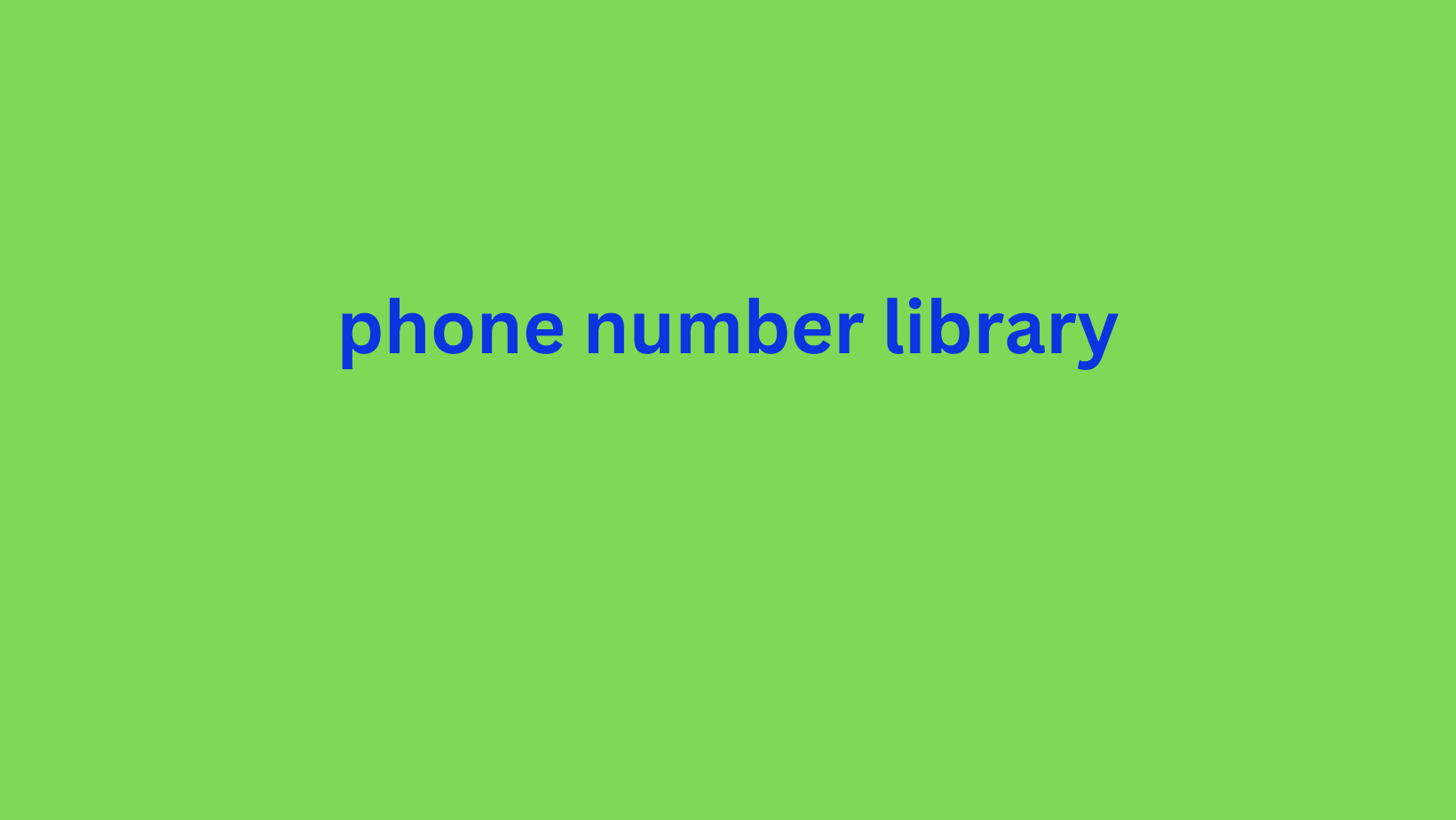 phone number library